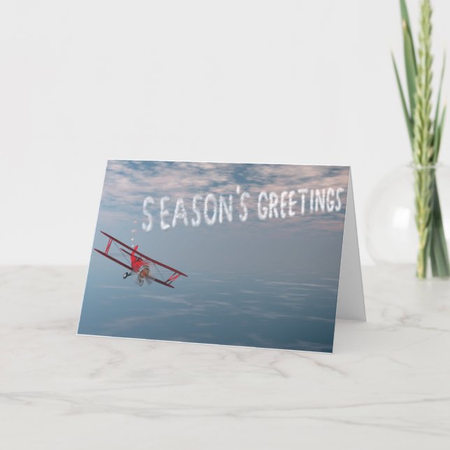 Cartão De Festividades Skywriting Season's Greetings card (Frente)