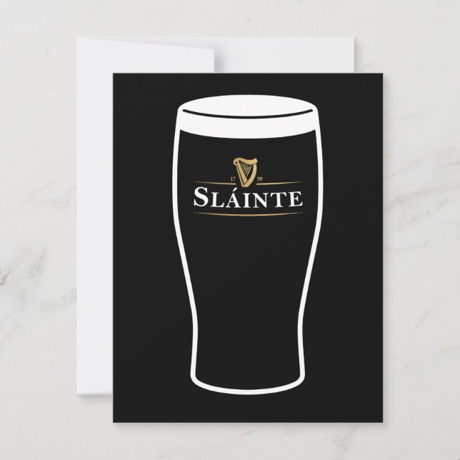 Cartão De Festividades Slainte St Patricks Day Beer Card (Frente)
