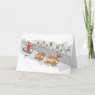 Cartão De Festividades Sled Dog Race Holiday Greeting Card