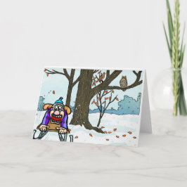 Cartão De Festividades Sled e Pássaros de Natal Japoneses