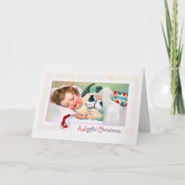 Cartão De Festividades Sleeping Child Christmas Card (Frente)
