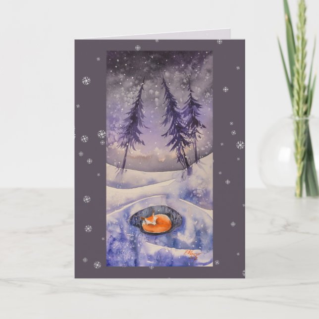 Cartão De Festividades Sleeping fox card (Frente)