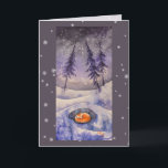 Cartão De Festividades Sleeping fox card<br><div class="desc">Watercolor painted by me winter motive with sleeping fox.</div>