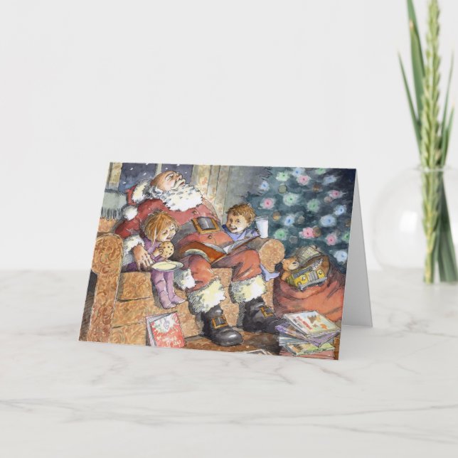 Cartão De Festividades "Sleeping Santa" Christmas Card (Frente)