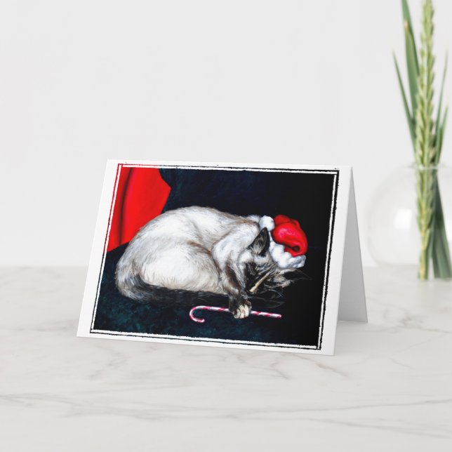 Cartão De Festividades Sleeping Santa Claws (Frente)