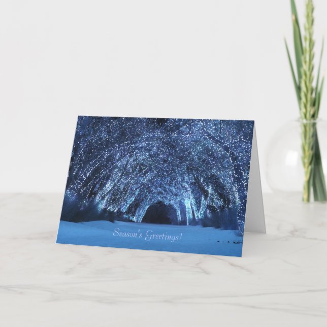 Cartão De Festividades "Sleepwalker Wood (Blue)" Christmas Card (Frente)