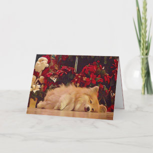 Cartão De Festividades Sleepy Christmas Corgi