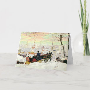 Cartão De Festividades Sleigh Ride Painting Greeting Card
