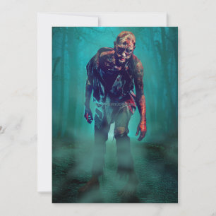 Cartão De Festividades SlipperyJoe figura de zumbi aterrorizante isolada