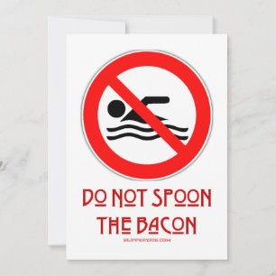 Cartão De Festividades SlipperyJoe's Do Not Spoon Bacon Red Warman