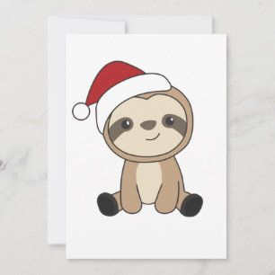 Cartão De Festividades Sloth Christmas Snow Winter Animals Sloths