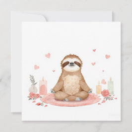 Cartão De Festividades Sloth in  Yoga Class on Valentine's Day 