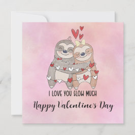 Cartão De Festividades Sloth in  Yoga Class on Valentine's Day 