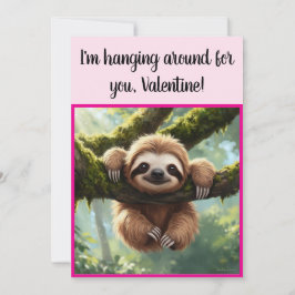 Cartão De Festividades Sloth Personalizado Divertido "Por aqui" Dia dos N