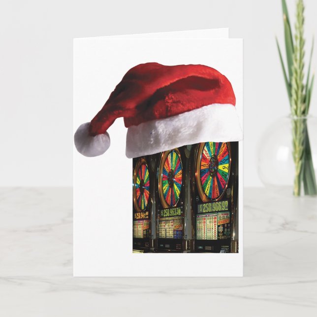 Cartão De Festividades Slots de Las Vegas de Natal (Frente)