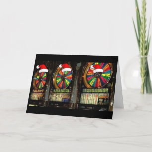 Cartão De Festividades Slots de Natal de Las Vegas