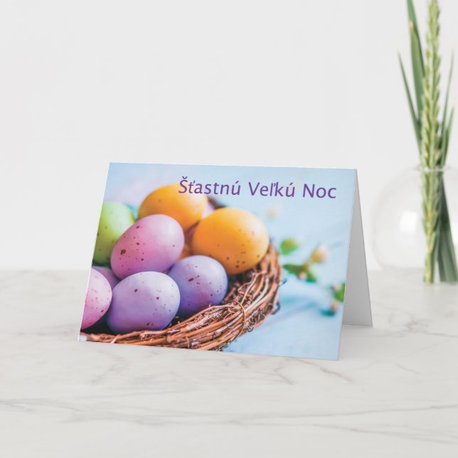 Cartão De Festividades Slovak Nest Easter (Frente)