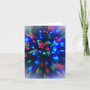 Cartão De Festividades Small Christmas Card, Blue Lights Orniments