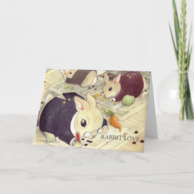 Cartão De Festividades SMART BUNNIES de Kathy Borla... (Frente)