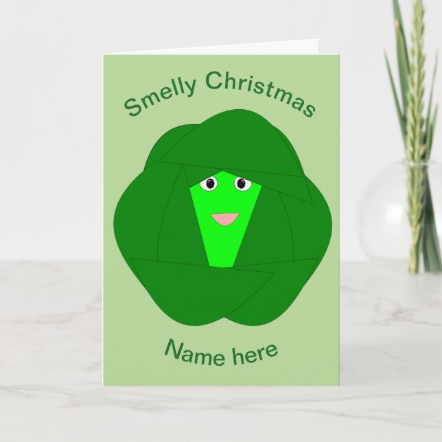 Cartão De Festividades Smelly Christmas Brussels Sprout Funny Card (Frente)