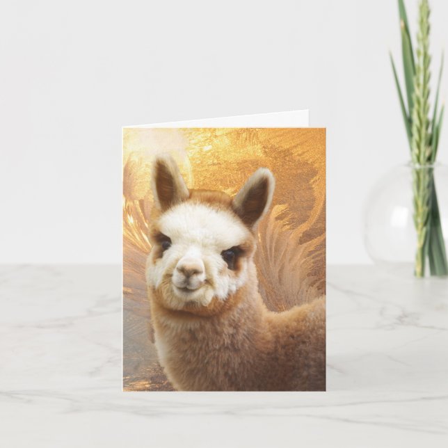 Cartão De Festividades Smiling Alpaca Christmas Cards (Frente)