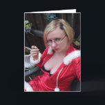 Cartão De Festividades Smoke Break<br><div class="desc">Smoking Miss Santa</div>