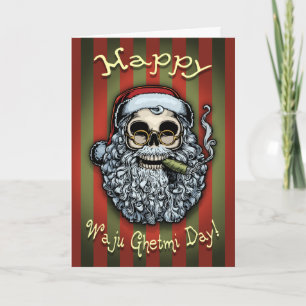 Cartão De Festividades Smokin' Santa Skull