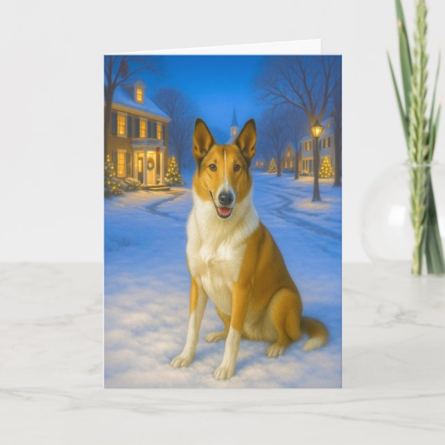 Cartão De Festividades Smooth Collie Holiday Card (Frente)