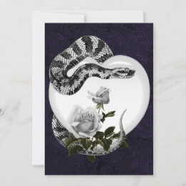 Cartão De Festividades Snake Heart Gothic Valentine's White Rose
