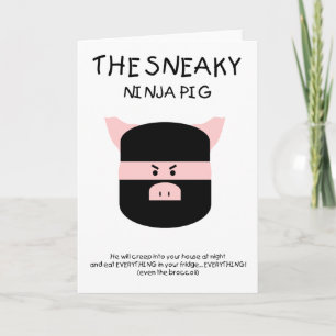Cartão De Festividades Sneaky Ninja Pig