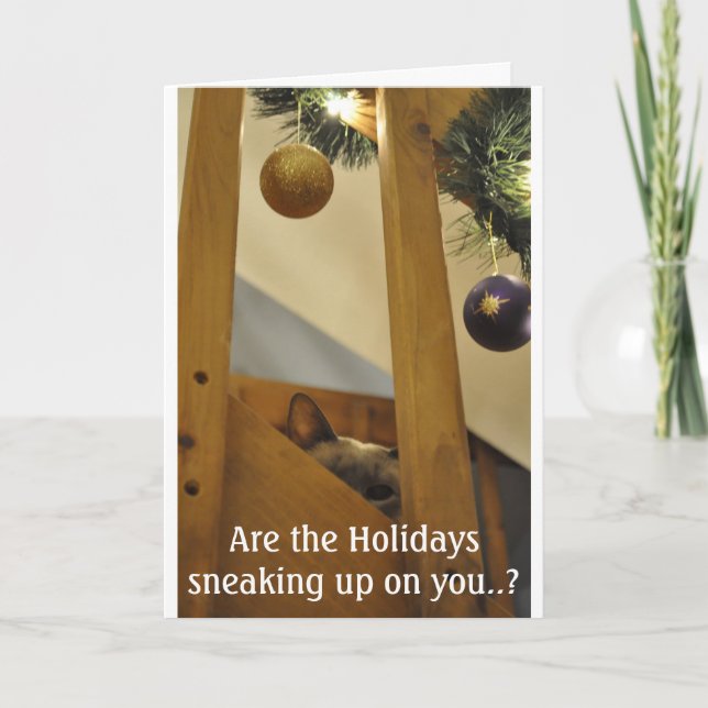 Cartão De Festividades Sneaky Siamese (Frente)