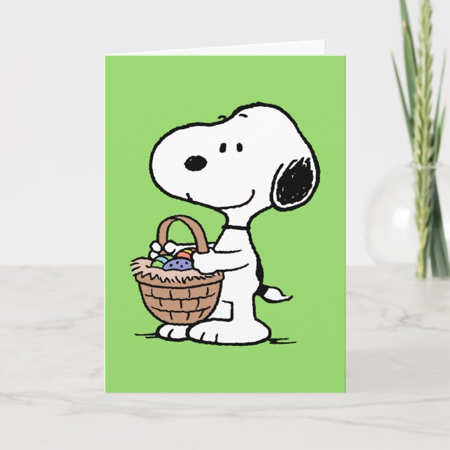 Cartão De Festividades Snoopy Feliz Páscoa (Frente)