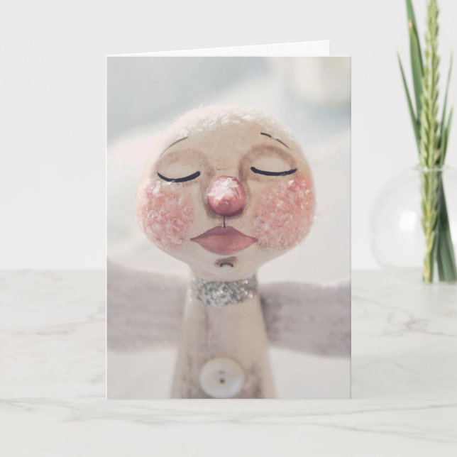 Cartão De Festividades Snow Angel Winter Blessings Christmas Card (Frente)
