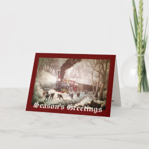 Cartão De Festividades Snow Bound Train Christmas Card