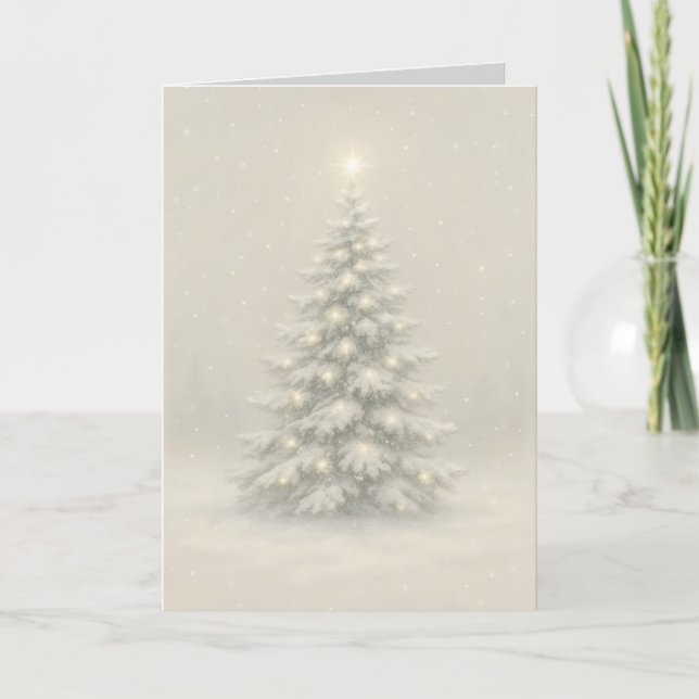 Cartão De Festividades Snow Covered Christmas Card (Frente)