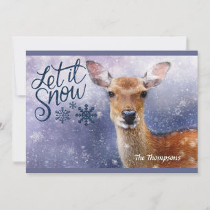 Cartão De Festividades Snow Deer - Feliz Natal - Saudação de Natal