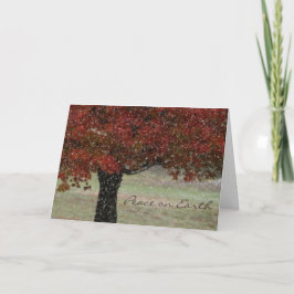 Cartão De Festividades Snow Falling in Fall Holiday Card