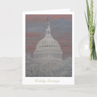 Cartão De Festividades Snow on the Capitol Dome Holiday Card