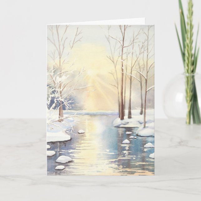 Cartão De Festividades Snow scene blank card (Frente)