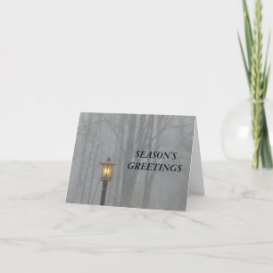 Cartão De Festividades Snow Scene with Glowing Old Street Lamp Note Card
