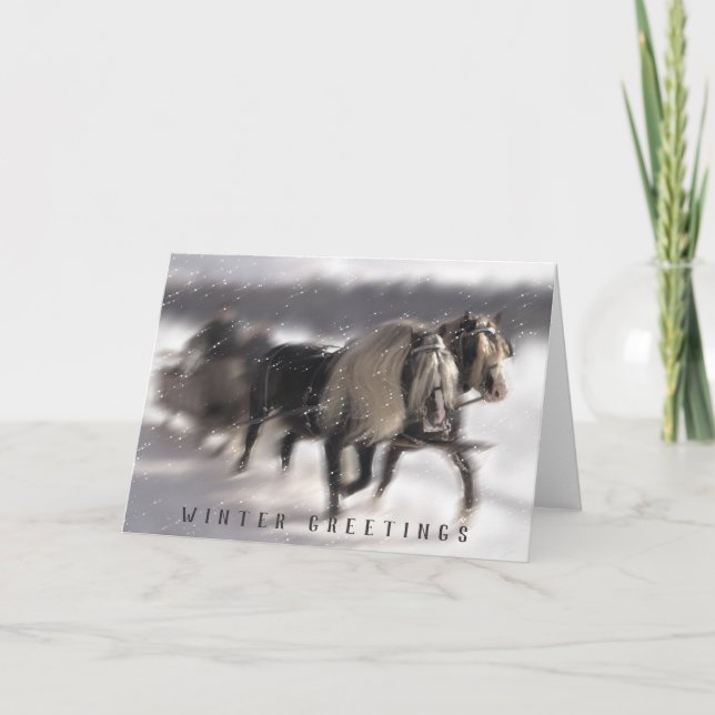 Cartão De Festividades Snow Sleigh (Frente)