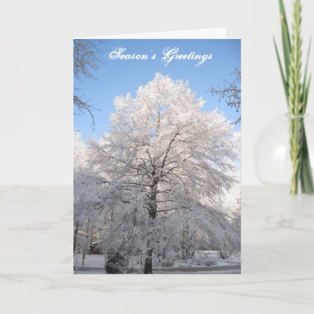 Cartão De Festividades Snow Tree Christmas Card (Frente)