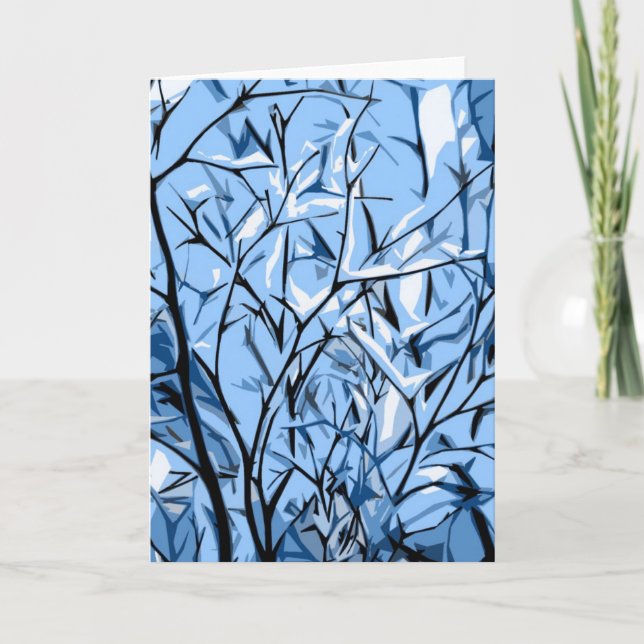 Cartão De Festividades Snow Trees of Seattle Christmas Greeting Card (Frente)