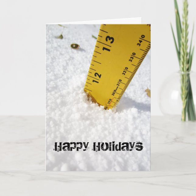 Cartão De Festividades Snow Winter Tape Measure Holiday (Frente)