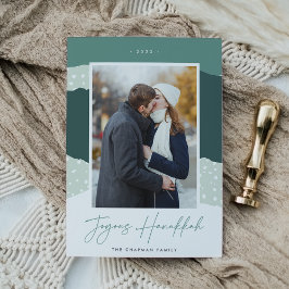 Cartão De Festividades Snowdrift | Colorblock Foto Vertical Hanukkah