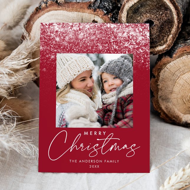 Cartão De Festividades Snowdrift Felry Christmas Cranberry Photo (Criador carregado)