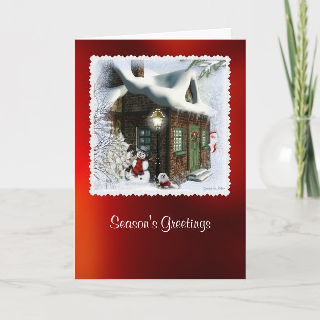 Cartão De Festividades Snowdrop the Maltese Christmas Card (Frente)