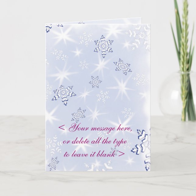 Cartão De Festividades SNOWFLAKE-1 Customizable Card (Frente)