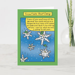 Cartão De Festividades Snowflake Boot Camp Funny Card