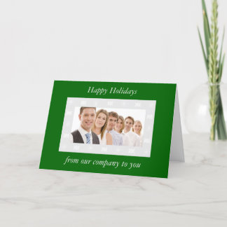 Cartão De Festividades Snowflake Border Custom Holiday Card (green)